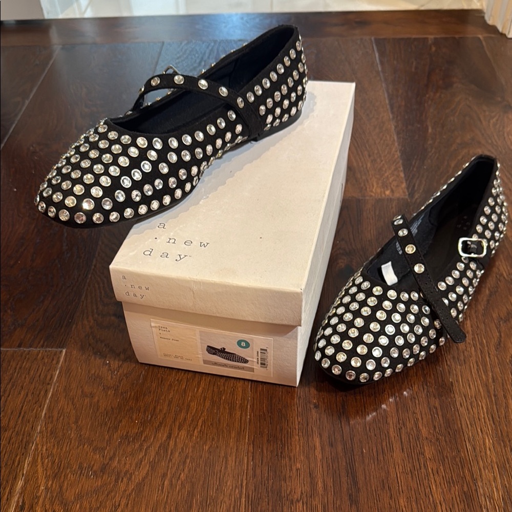 A New Day Black Polka Dot Loafers Flats